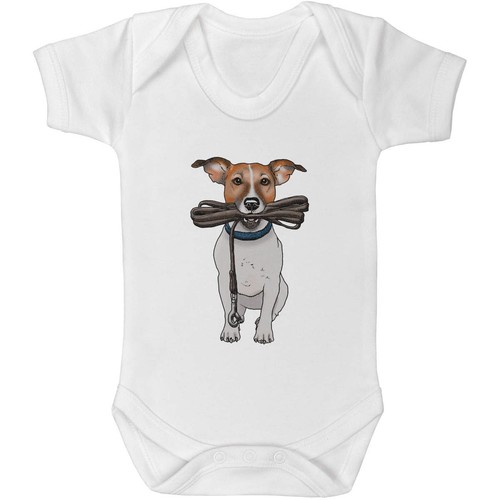Jack russell holding - 'jack, lead'