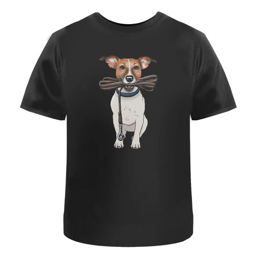 Jack russell holding lead - russell,